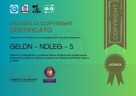 Licenza di Copyright | Certificato <75000